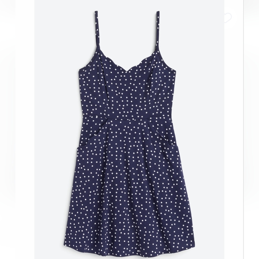 Navy Blue Polka Dot Dress